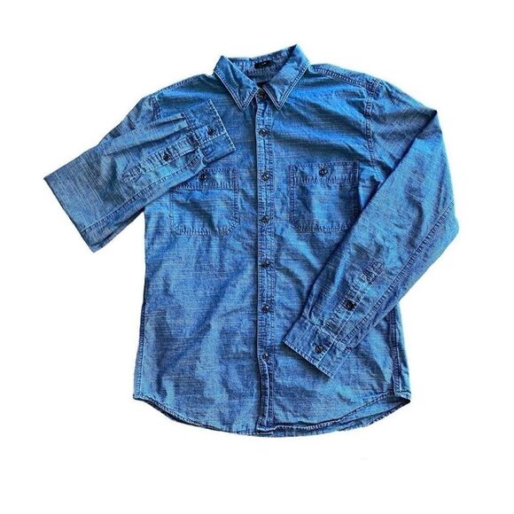 J. Crew Slim Button Down Shirt Blue Pinstripe Medium Preppy - Picture 1 of 8